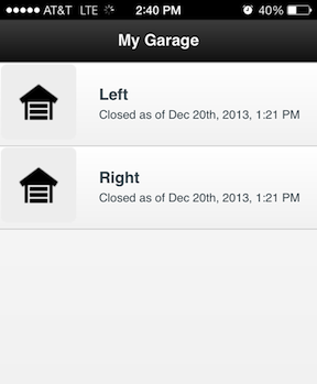 "My Garage" Mobile App