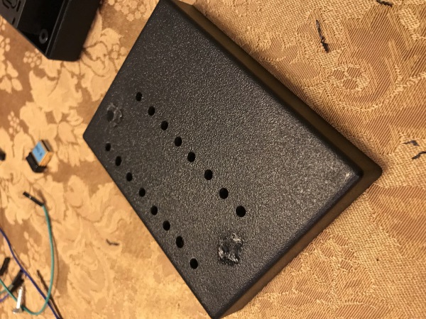 Pilot holes drilled in the case