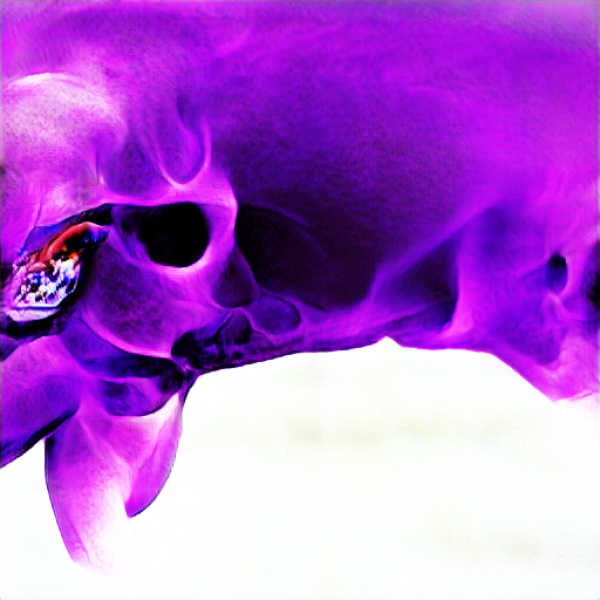 "a skull swallowing purple fire" - 1