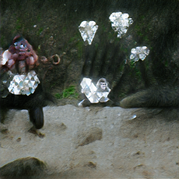 "an ape with diamond hands"