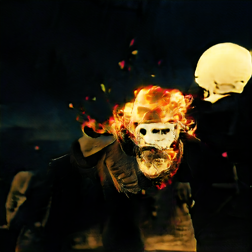 "skull face on fire"