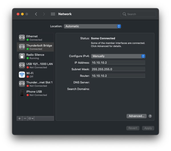 Image of Network Preference Pane