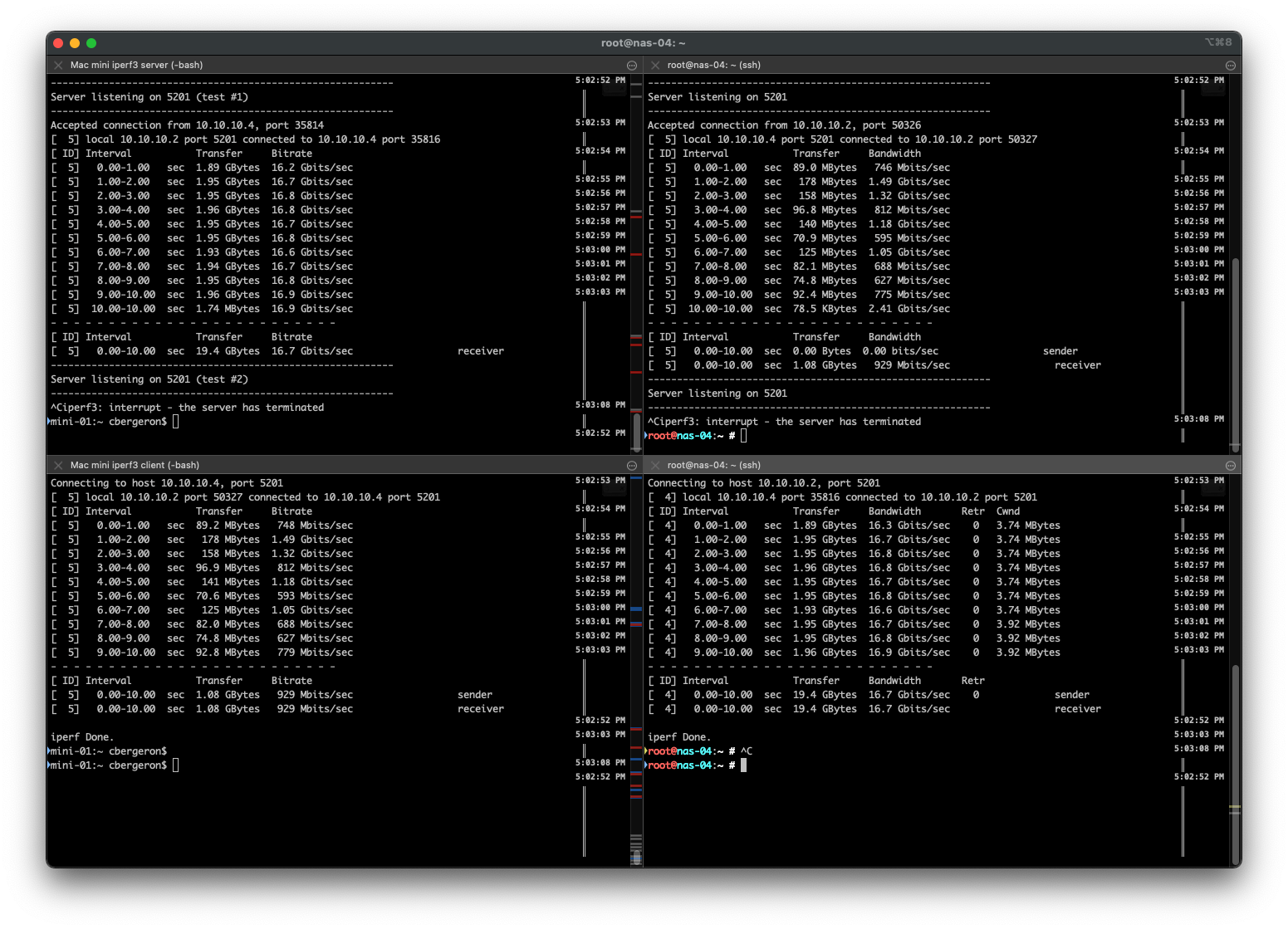 Not what I expected, redux.  Left side is Mac, Right side is NAS.