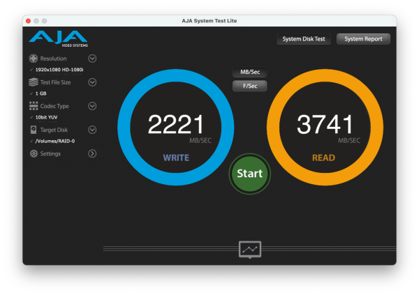 Thunderbolt 4 Benchmark: 2.22 GBs write, 3.74 GBs read